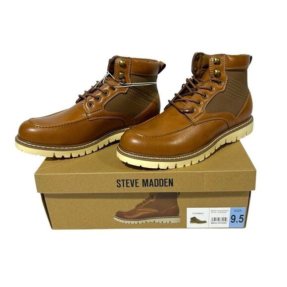Steve Madden Men's Bleeker Boot Color Cognac Size 9.5 - Picture 12 of 15